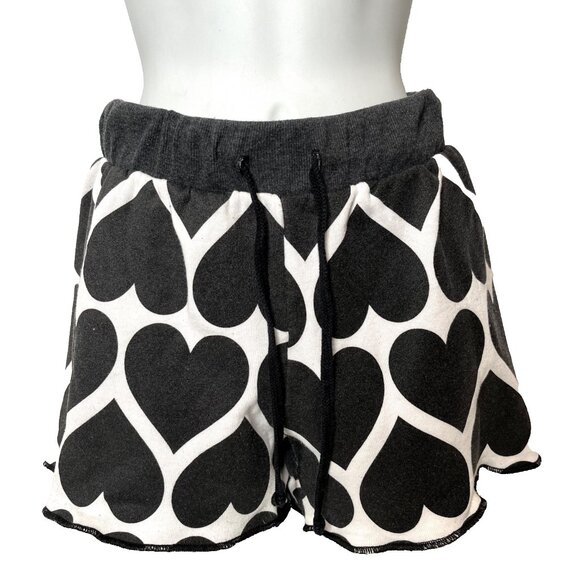 Heart Sweatpants Shorts Size Small Cotton Pants Festival Handmade Upcycled Flow - Picture 1 of 12